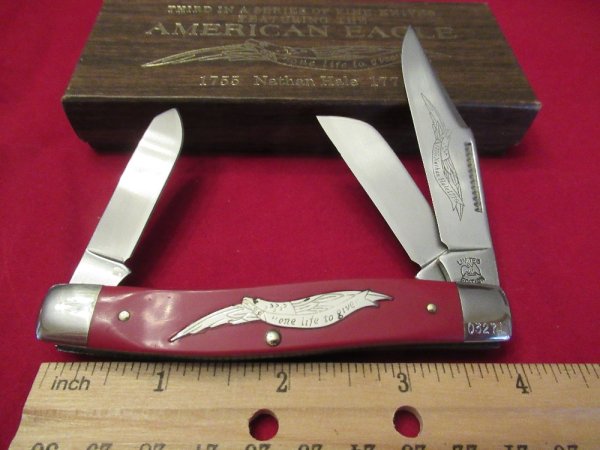 Schrade  American Eagle Series # 3  Nathan Hale Red Stockman
