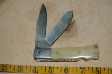 Ranch Brand Damascus Two Blade Folding Knife with Nice Sheath