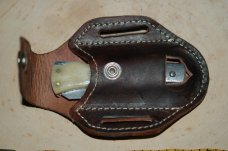 Ranch Brand Damascus Two Blade Folding Knife with Nice Sheath
