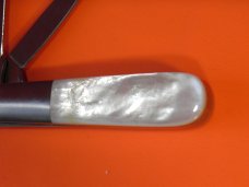 Russell (Green River Works) Barlow Pocket Knife w/ Great Mother of Pearl Handles & Blade Etch - NOS