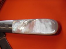 Russell (Green River Works) Barlow Pocket Knife w/ Great Mother of Pearl Handles & Blade Etch - NOS