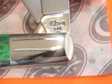 Late 90s Case xx Barlow w/ Green Appaloosa Bone Handles Mdl#A62009 1/2  -Great Snap and NO Wobble