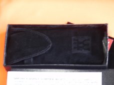 J A Henckels Copperhead Pocket Knife w European Gunstock Walnut Handles +Pouch, COA & Hard Box -NOS