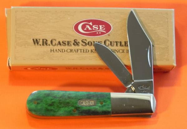 Late 90s Case xx Barlow w/ Green Appaloosa Bone Handles Mdl#A62009 1/2  -Great Snap and NO Wobble