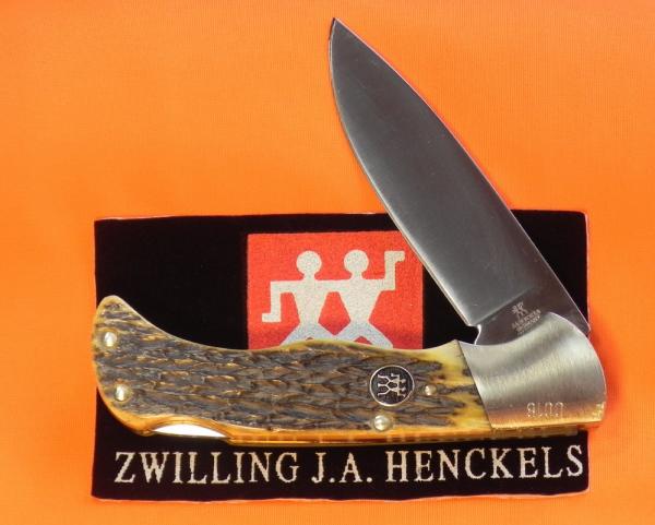 J A Henckels (HK-135-FLIV) Folding Hunter Pocket Knife with Fossil Ivory Bone Handles -NOS +Orig Box J A Henckels (HK-135-FLIV) Folding Hunter Pocket Knife with Fossil Ivory Bone Handles -NOS +Orig Box