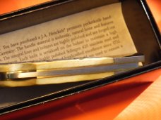 J A Henckels (HK-135-FLIV) Folding Hunter Pocket Knife with Fossil Ivory Bone Handles -NOS +Orig Box