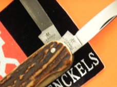 Antique J A Henckels 6 Blade Multi Blade/Tool Knife w Great Stag Handles &Long Arm Twin Men - RARE!