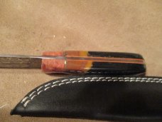 8 1/4" Damascus Knife with Custom Handle of Sardonyx- By Lee Richardson