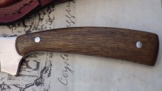 Camillus Sharpfinger Fixed Blade with Whiskey Barrel Oak Stave Handles