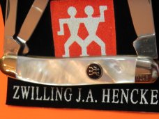 Zwilling J A Henckels Premium 3 Blade Whittler pocket knife with FIERY Mother of Pearl Handles -NM