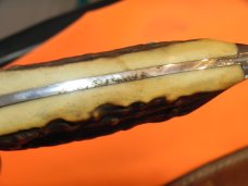 Vintage J A Henckels Safari Skinning / Hunting / Camping knife w/ Orig Sheath & Great STAG Handles!