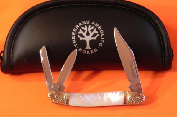 Boker "Double Tree" Whittler w/ Flawless & Fiery Mother of Pearl Handles & Fancy Bolsters -WOW Boker "Double Tree" Whittler w/ Flawless & Fiery Mother of Pearl Handles & Fancy Bolsters -WOW
