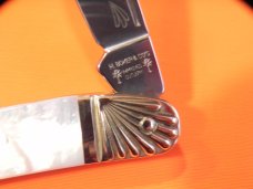Boker "Double Tree" Whittler w/ Flawless & Fiery Mother of Pearl Handles & Fancy Bolsters -WOW