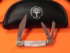 Boker "Double Tree" Whittler w/ Flawless & Fiery Mother of Pearl Handles & Fancy Bolsters -WOW