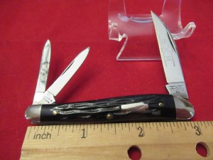 Schatt & Morgan Series VII Dark Blue Jigged Bone Wharncliff Whittler Pattern# 043046