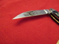 Schatt & Morgan Series VII Dark Blue Jigged Bone Wharncliff Whittler Pattern# 043046