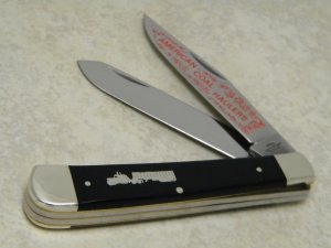 Hardin Germany Black "American Coal Haulers" Trapper Knife
