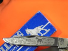 Bulldog 5 &1/2" Display Trapper Knife w Waterfall Handles & King of the Pit Lucky Blade Etch 1 of 60