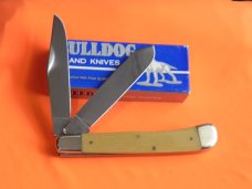Bulldog 5 &1/2" Display Trapper Knife w Waterfall Handles & King of the Pit Lucky Blade Etch 1 of 60