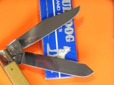 Bulldog 5 &1/2" Display Trapper Knife w Waterfall Handles & King of the Pit Lucky Blade Etch 1 of 60