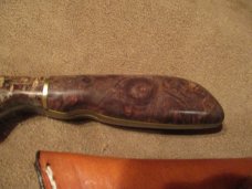 High Carbon Steel File knife-7 7/8" with Custom Handle of Dyed Maple Burl