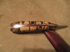 8"D2 STEEL BLADE WITH CUSTOM HANDLE OF BLACK AND WHITE EBONY MADE BY ME.-MADE IN USA