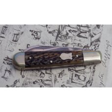 Gobernador Single Sheeps Foot Blade Pocket knife Jigged Bone Handles