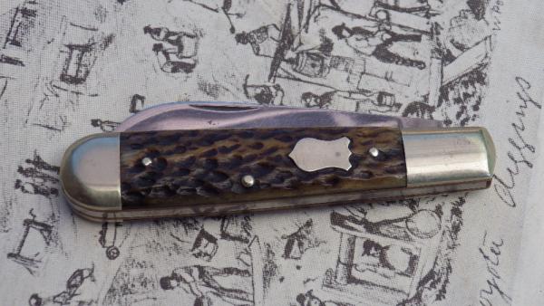 Gobernador Single Sheeps Foot Blade Pocket knife      Jigged Bone Handles