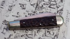 Gobernador Single Sheeps Foot Blade Pocket knife      Jigged Bone Handles