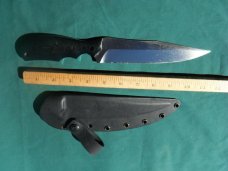 Rick Frigault custom tactical fighter fixed blade knife with kydex sheath