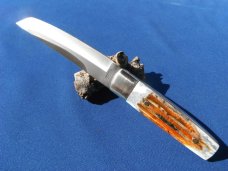 TAYLOR/SETO JAPAN BONE-STAG HANDLE 6.5" TANTO BLADE MILITARY~FIGHTING KNIFE MINT