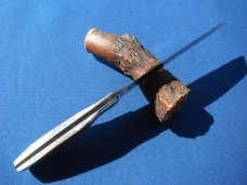 TAYLOR/SETO JAPAN BONE-STAG HANDLE 6.5" TANTO BLADE MILITARY~FIGHTING KNIFE MINT