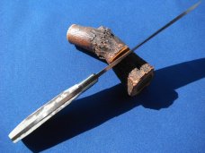 TAYLOR/SETO JAPAN BONE-STAG HANDLE 6.5" TANTO BLADE MILITARY~FIGHTING KNIFE MINT