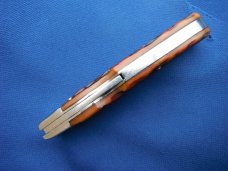 Custom hand made Lock-back folding Knife,  jigged bone scales, by Robert E Purvis.  Made in the USA!