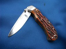 Custom hand made Lock-back folding Knife,  jigged bone scales, by Robert E Purvis.  Made in the USA!