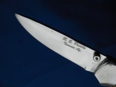 Custom hand made Lock-back folding Knife,  jigged bone scales, by Robert E Purvis.  Made in the USA!