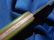 Custom hand made knife Pokabu Forge Tactical knife by Rich Greenwood Made in USA
