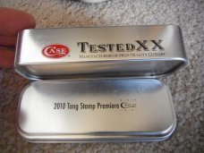 Rare Limited Edition CASE XX 2010 Tang Stamp 1075 Made in the USA! With Box/Collector's Tin. 