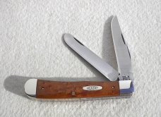 NEW OLD STOCK RARE CASE XX USA 1991 LARGE 4 1/8" TRAPPER GENUINE CURLY MAPLE #7254 KNIFE - W/BOX