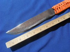 Custom handmade knife, 8" blade with leather sheath 