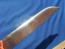 Custom handmade knife, 8" blade with leather sheath 