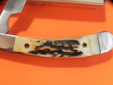 Vintage Parker Alabama USA Large Razor Pocket Knife w/ Torched Stag Handles - NOS in Original Box