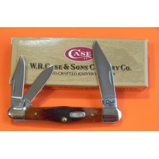 Case xx 1999 3 Blade Whittler (6383 WHSS) Knife with Red Saw Cut Bone Handles --NOS +Orig box