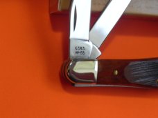 Case xx 1999 3 Blade Whittler (6383 WHSS) Knife with Red Saw Cut Bone Handles --NOS +Orig box