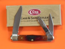 Case xx 1999 3 Blade Whittler (6383 WHSS) Knife with Red Saw Cut Bone Handles --NOS +Orig box