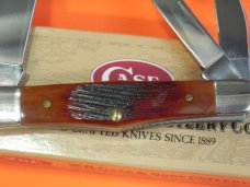 Case xx 1999 3 Blade Whittler (6383 WHSS) Knife with Red Saw Cut Bone Handles --NOS +Orig box