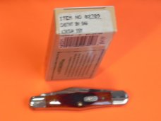 Case xx 1999 3 Blade Whittler (6383 WHSS) Knife with Red Saw Cut Bone Handles --NOS +Orig box