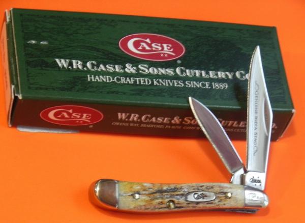 Case xx 1st Run, 2006, 2 Blade Peanut (5220 SS) Knife w/ Genuine India Stag Handles -NOS +Orig box Case xx 1st Run, 2006, 2 Blade Peanut (5220 SS) Knife w/ Genuine India Stag Handles -NOS +Orig box