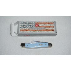 CASE XX MEDIUM STOCKMAN No. 23381 SMOOTH ICE BLUE w/ICHTHUS SHIELD - 4318 SS