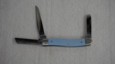 CASE XX MEDIUM STOCKMAN No. 23381 SMOOTH ICE BLUE w/ICHTHUS SHIELD - 4318 SS